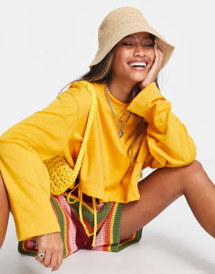 Topshop orange sweatshirt hotsell