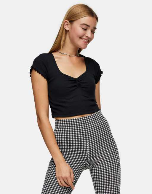 black cropped t shirt topshop
