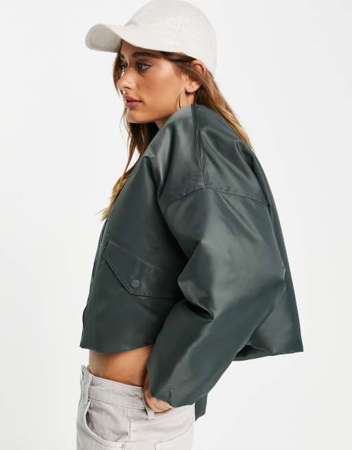 Collarless 2024 bomber jacket