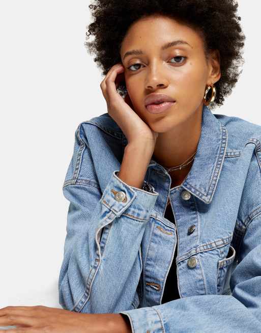 Topshop denim jacket store cropped