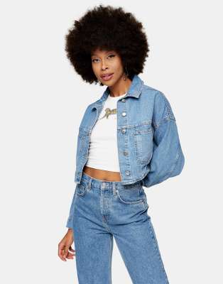 topshop crop jean jacket