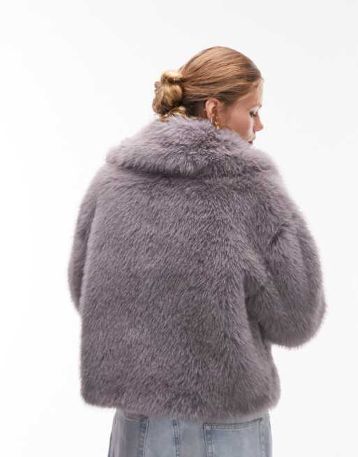 Topshop Faux-Fur Coat - Gem