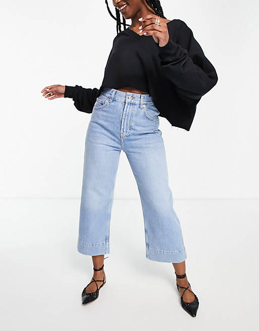 Topshop cropped jeans in bleach