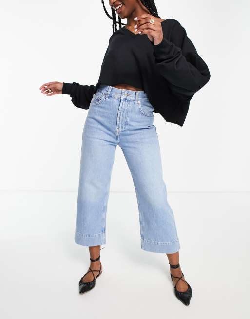 Topshop cropped sale wide leg jeans