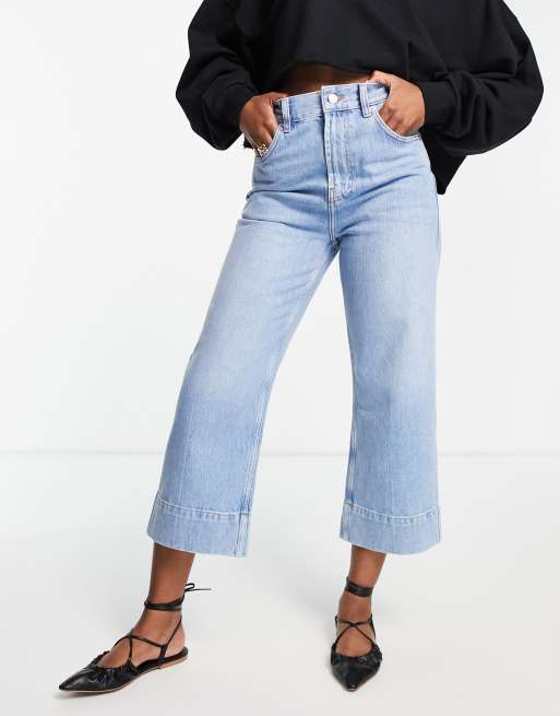 Topshop wide 2025 leg crop jeans