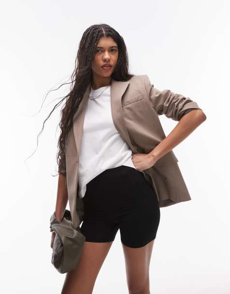 Topshop cropped legging shorts in black - view 1