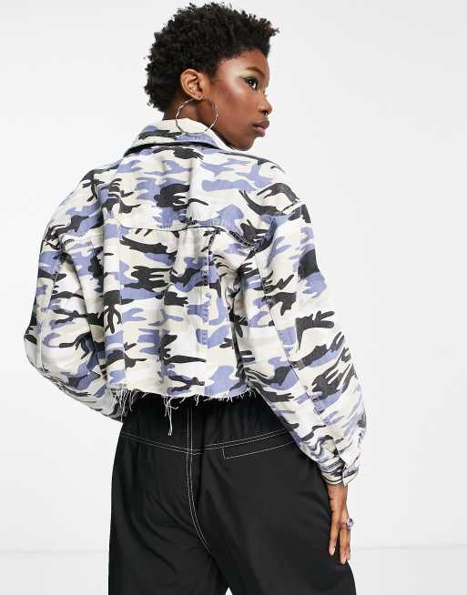 Cropped camo jacket topshop sale