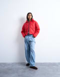 [Topshop] Topshop cropped quilted liner jacket in red S RED