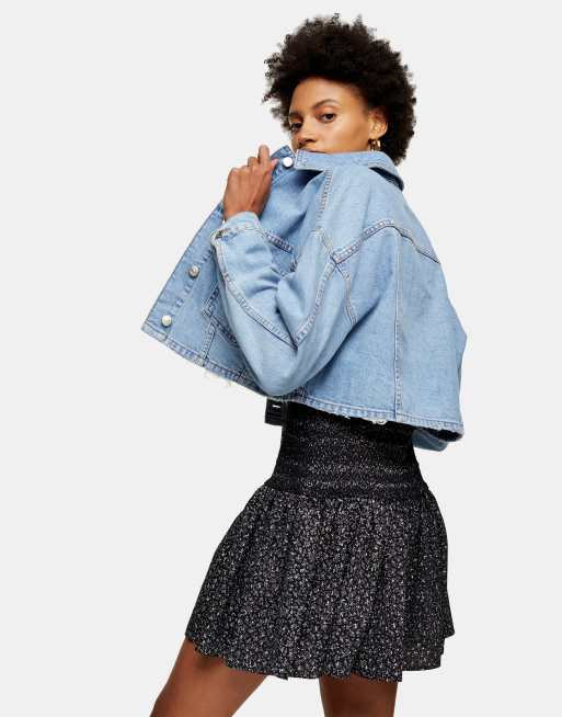 Topshop denim 2025 cropped jacket