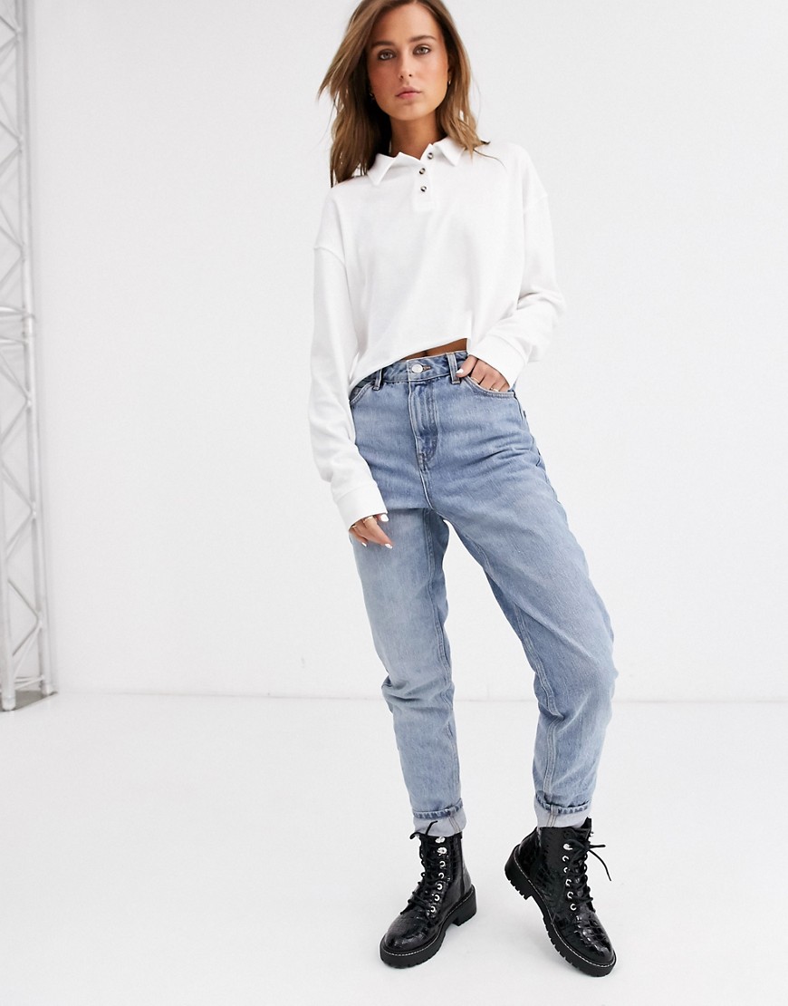 Topshop - Cropped sportpolo in wit