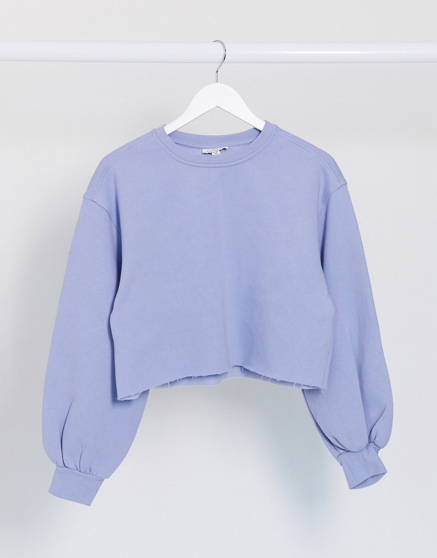 Topshop - Cropped sweatshirt in blauw