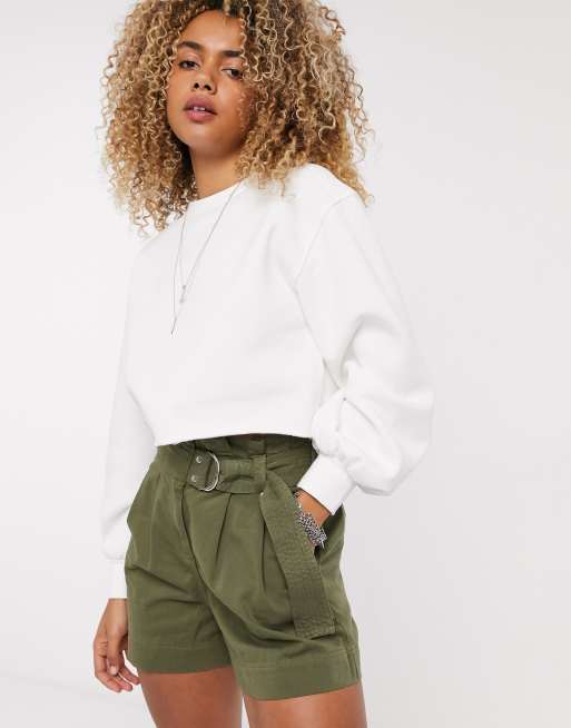 Cropped white hotsell zip up