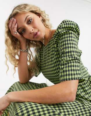 topshop gingham midi dress