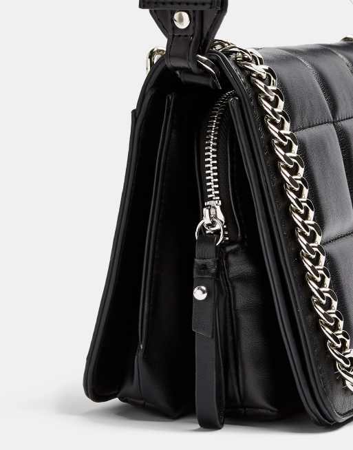 Topshop black chain online bag