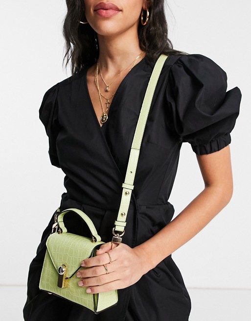 Topshop Crossbody bag with grab handle in Green