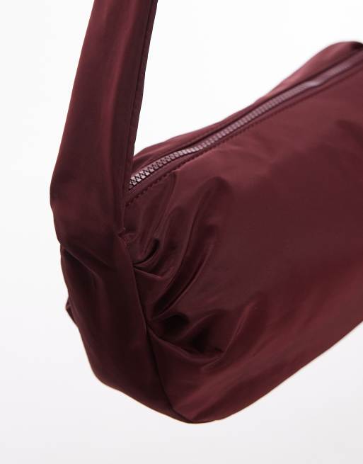 Topshop - Crossbody tas van nylon in bordeaux, 4 van 4
