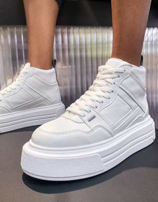 Topshop Crown high top chunky sneakers in white Smart Closet