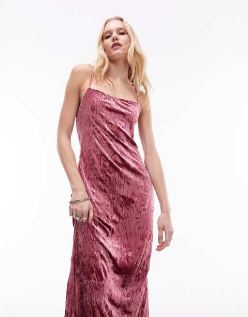 Topshop pink 2024 slip dress