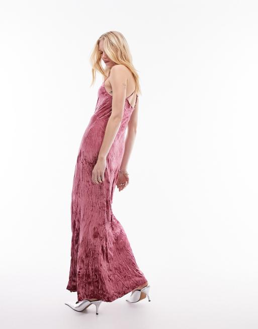 Topshop pink 2025 velvet dress