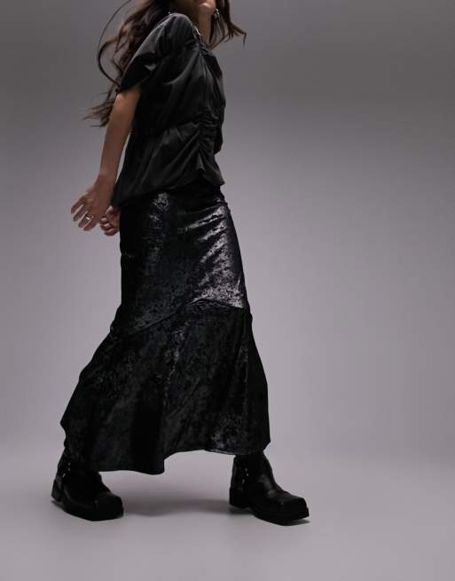 Black velvet hotsell fishtail skirt