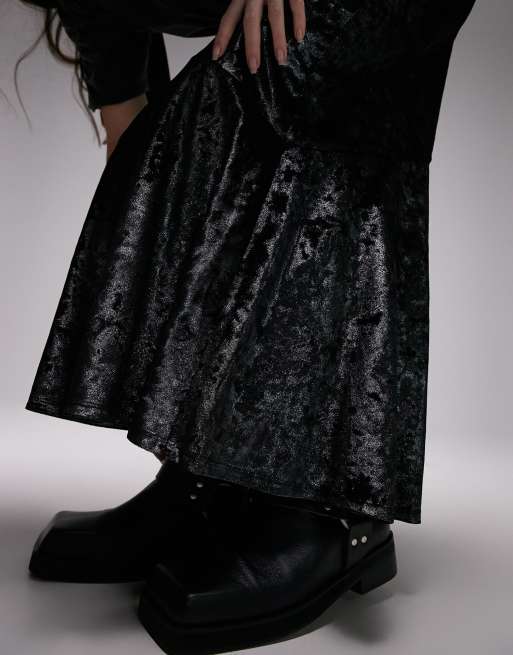 Silver hotsell velvet skirt