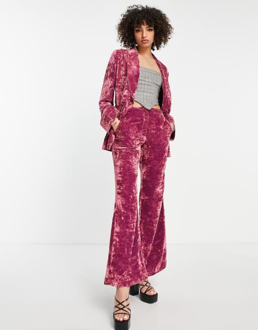 Topshop crushed 2025 velvet suit