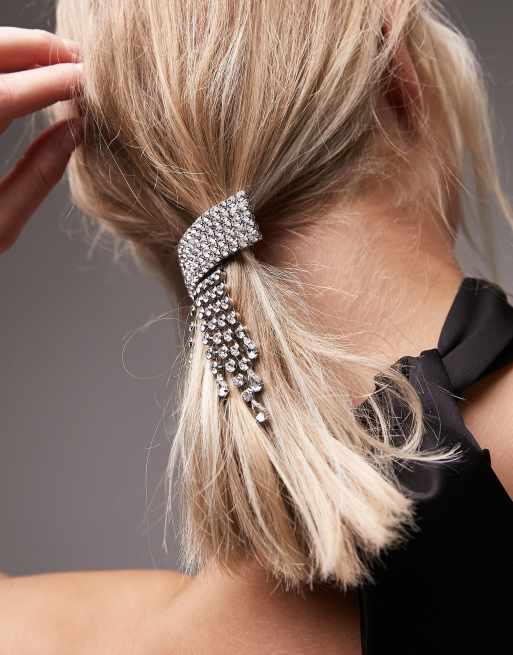  Silver and Crystal Hair Accessory Accessorize super sparkle barrette hair clip in silver | ASOS main image 2