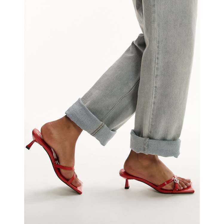 Wide fit red kitten on sale heels