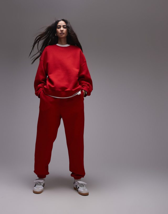 Topshop - cuffed jogger in red