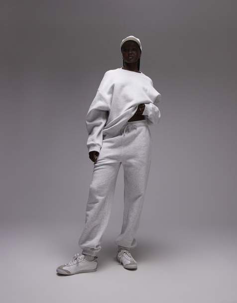 Topshop cuffed trackies in grey marl (part of a set) - view 1