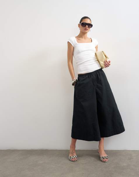 Topshop - Culotte met A-lijn in zwart - view 1