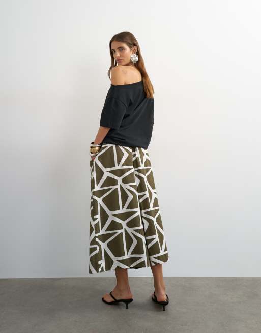Topshop - Culotte - Vert abstrait, 2 de 5