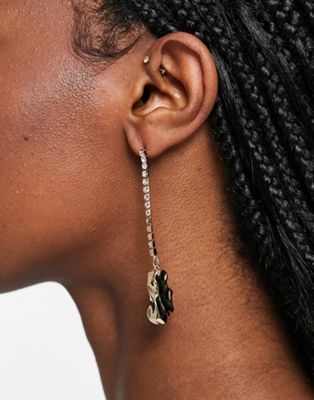 Topshop cupchain drop earrings in gold - GOLD