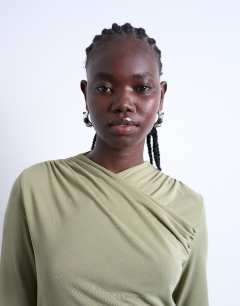 Model wearing Cupro wrap detail maxi dress in khaki