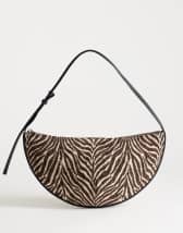 Topshop Curly canvas scoop shoulder bag in zebra