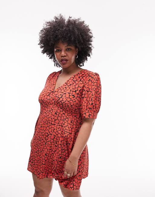 Topshop red polka dot dress sale