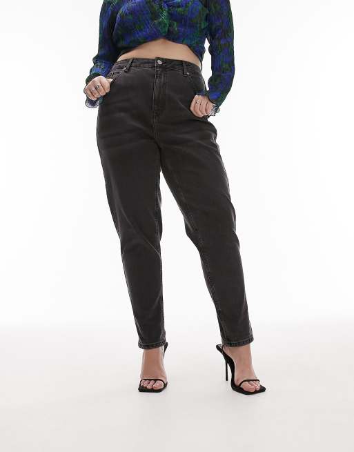 Mom Jeans High Waisted, Elastic Waist Jeans for Women Black