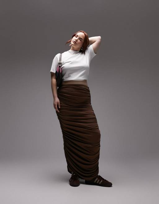 Ruched maxi clearance skirt