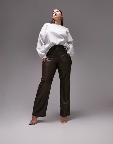 Brown Leather Trousers For Women | ASOS