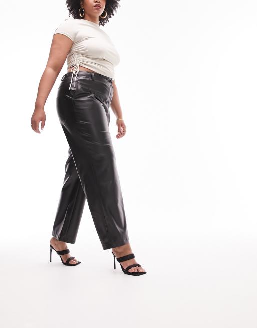 Plus Size Faux Leather Pants Plus Size Faux Leather Wide Leg Pants