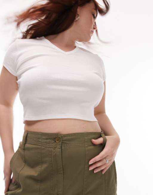 Plus size high 2024 waisted skirt khaki pants