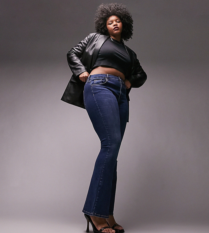 Jeans by Topshop Curve Welcome to the next phase of Topshop Flared fit High rise Belt loops Five pockets