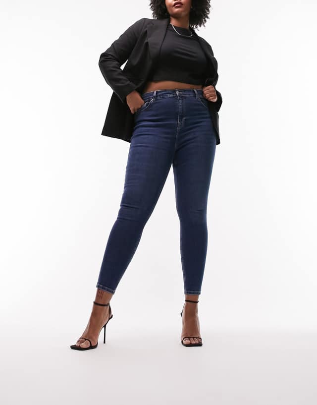 Topshop Curve Jamie jeans in rich blue