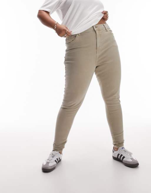 Topshop Curve Jamie jeans in sand