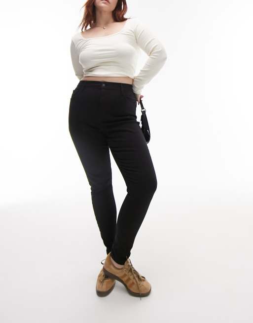 Topshop Curve - Jamie - Jeans in zwart, 3 van 5