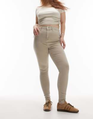 Topshop Curve Topshop Curve Joni jeans in sand-Neutral