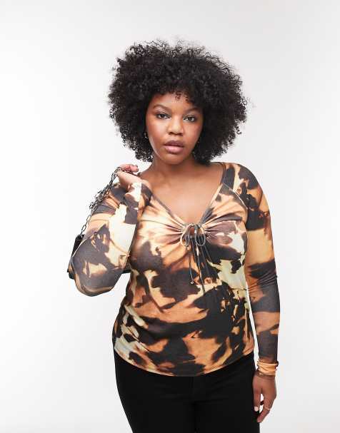 ladies plus size long sleeve tops