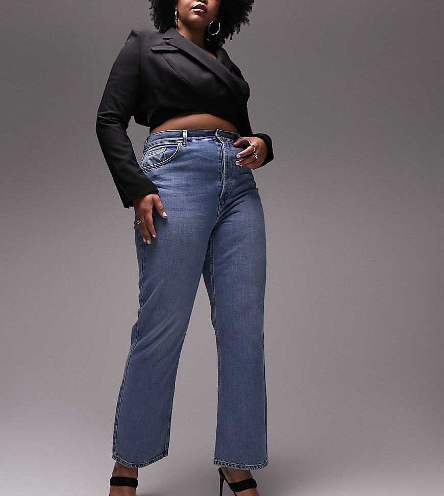 Kort jeans in mid blue
