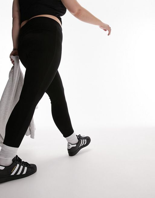 Topshop - Legging met logo op tailleband in zwart, ASOS