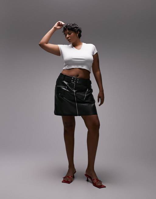 Plus size mini outlet skirts leather